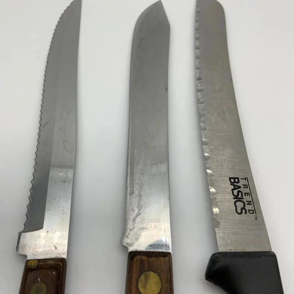 Set of 3 Vintage Unique Kitchen Knives Cutlery Set